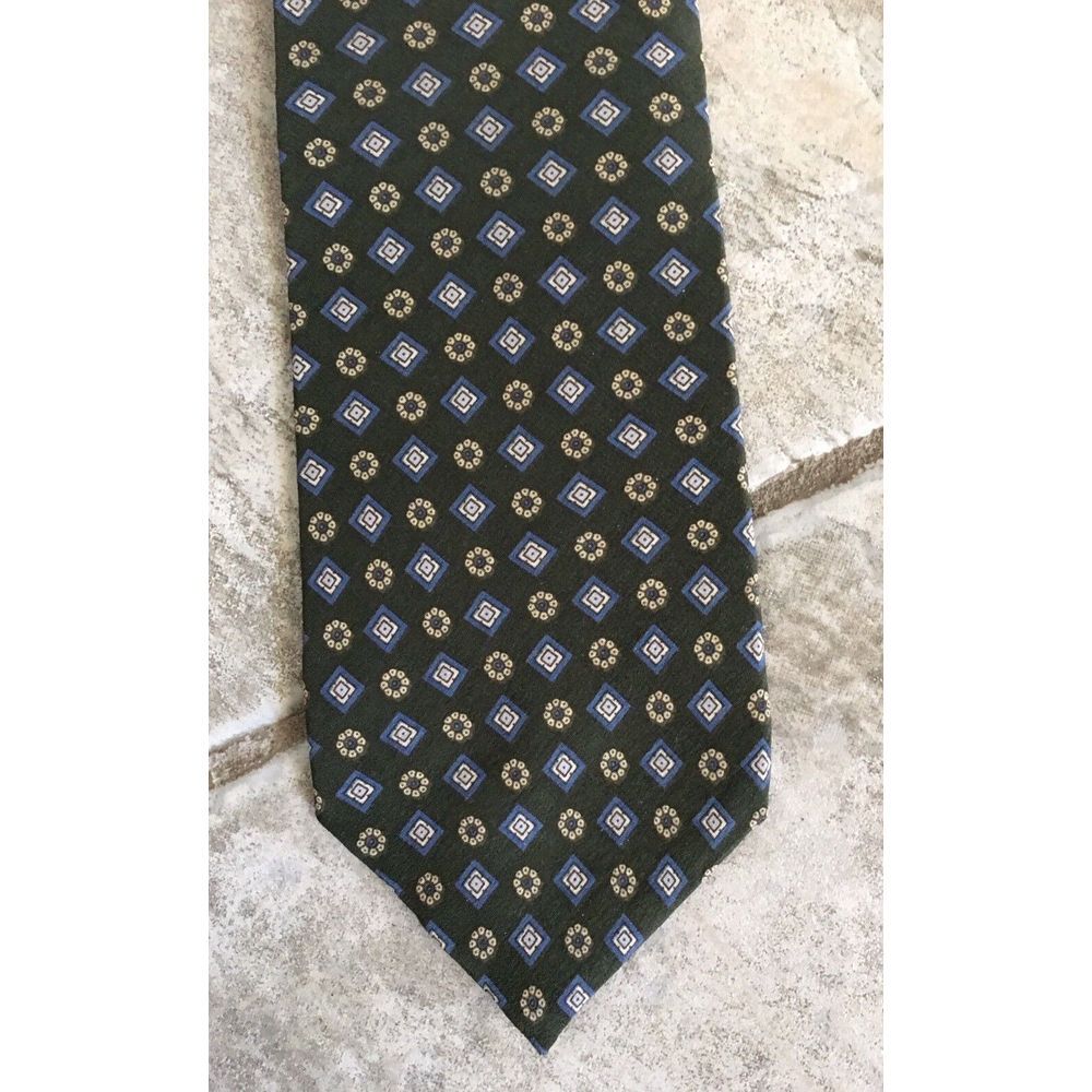 GAP Premium US MADE ABSTRACT Shapes GREEN Patterned Silk Men's Necktie Tie‎